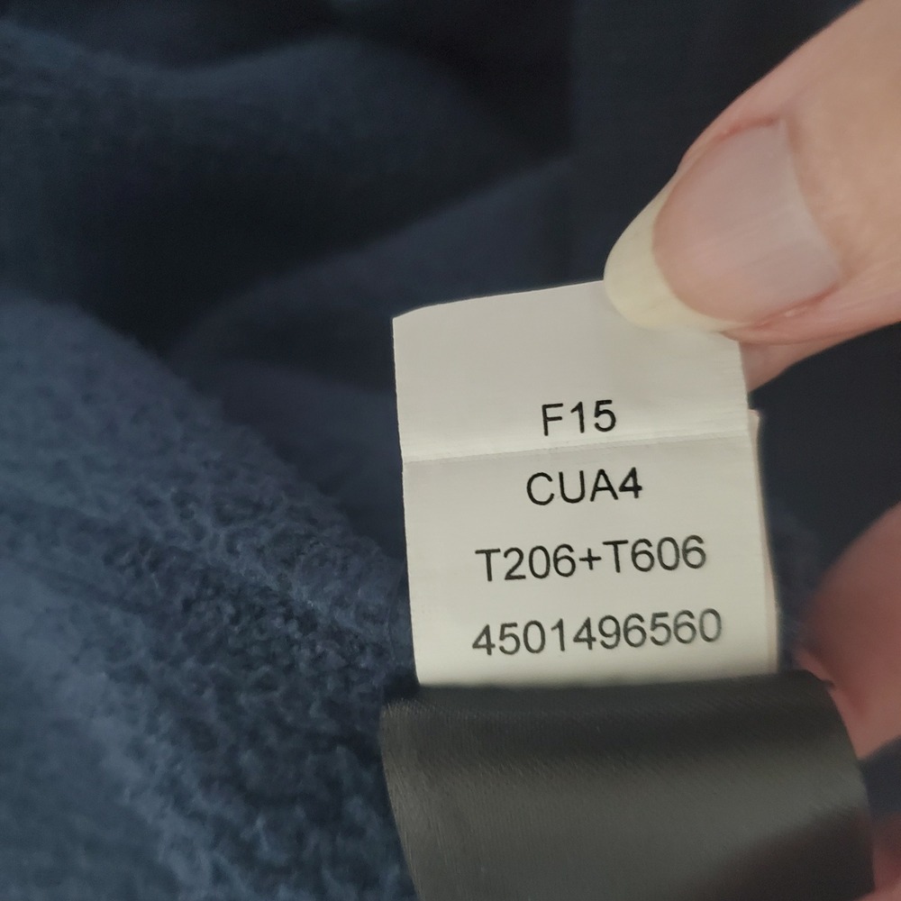 The North Face Mens XL Navy Blue Waffle Grid Fleece Quarter Zip Pullover - Picture 8 of 9